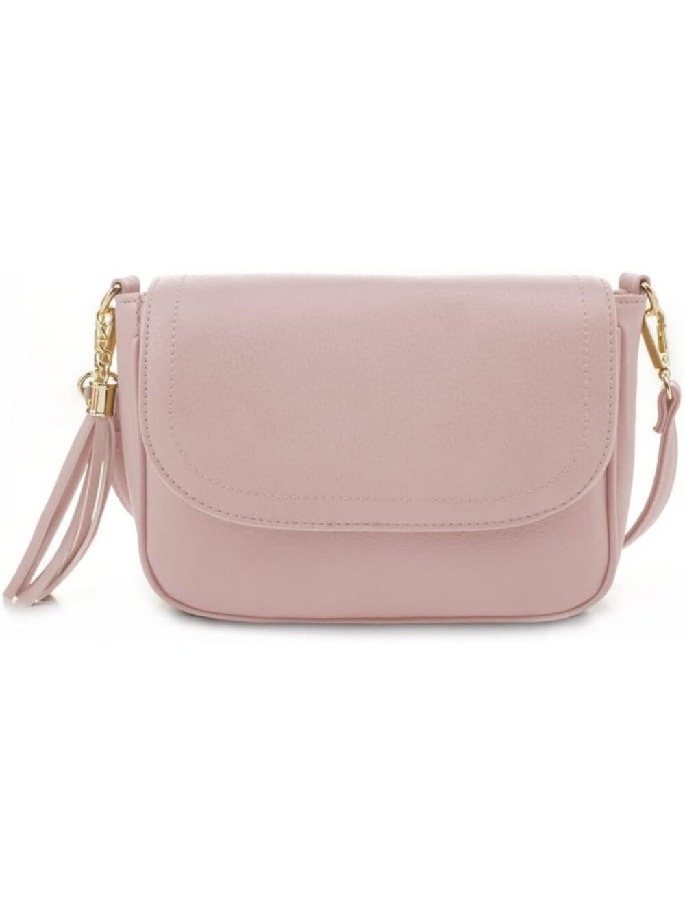 Trendy Small Crossbody Bag for Women - Flap Saddle Purse with Tassel, Vegan